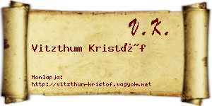 Vitzthum Kristóf névjegykártya